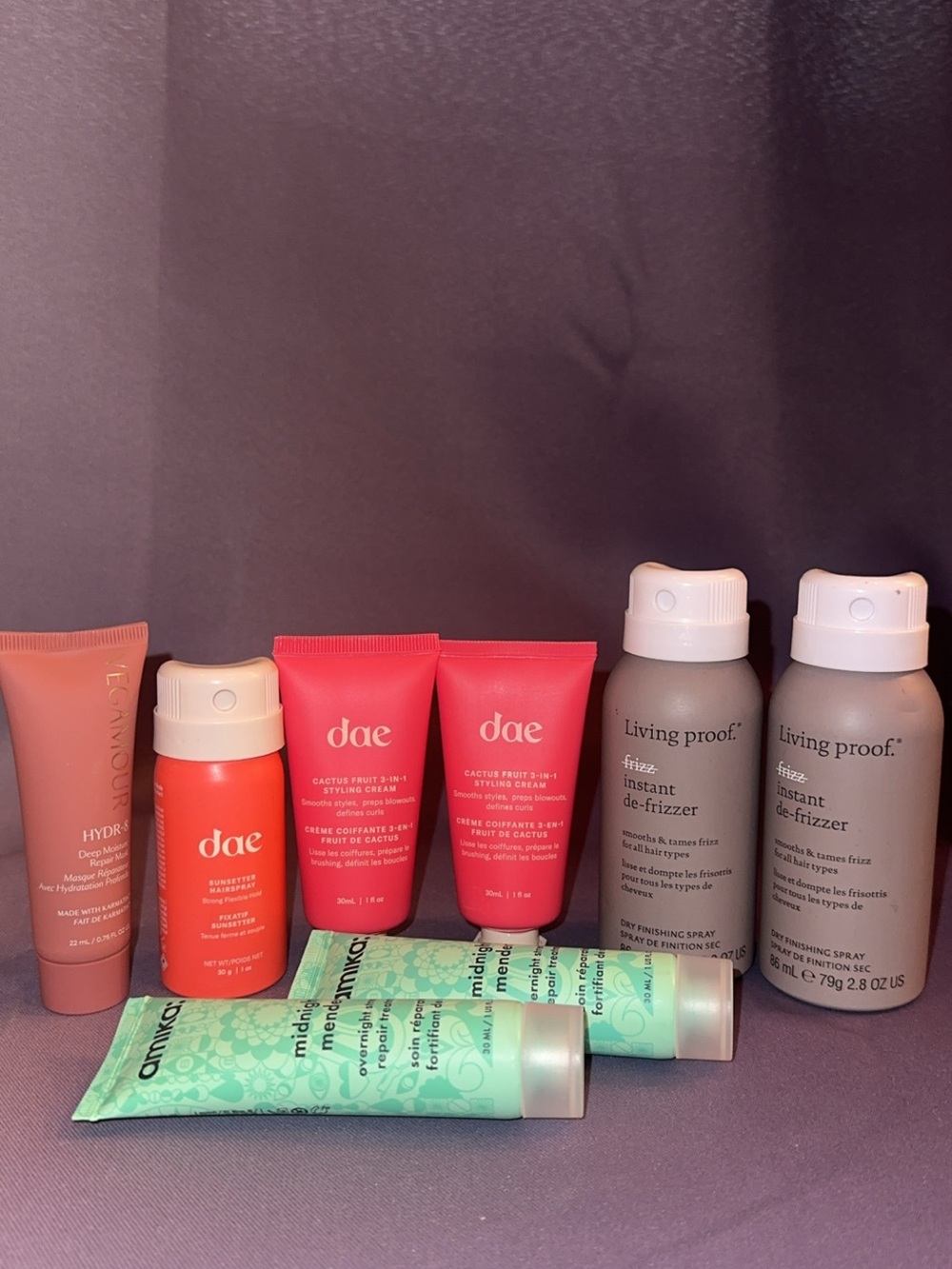 Assorted Travel Hair & Styling Lot — dae, Living Proof, Amika, Vegamour